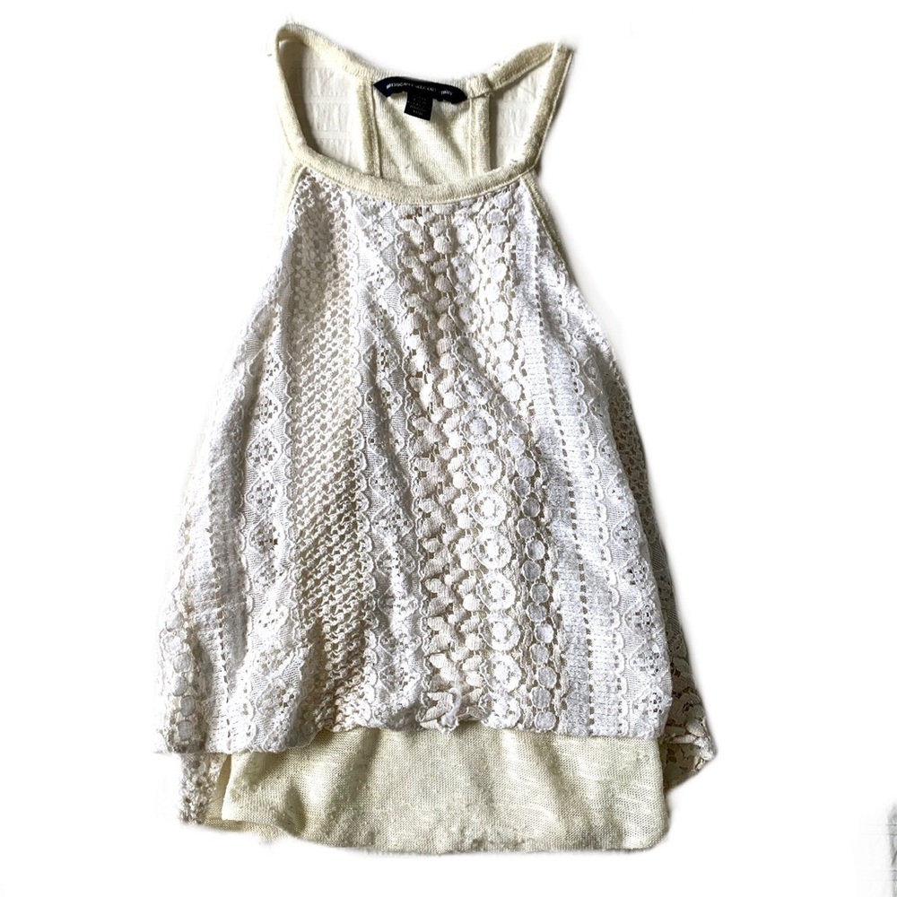 extra small white laced designed crop top!